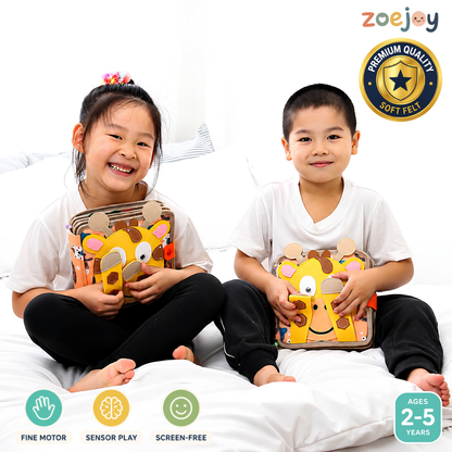 ZoeJoy™ Giraffe Quiet Book – Montessori Busy Book