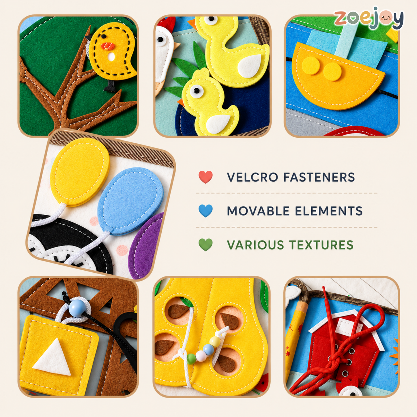 ZoeJoy™ Plum Blossom Elk Felt Book – Montessori Busy Book