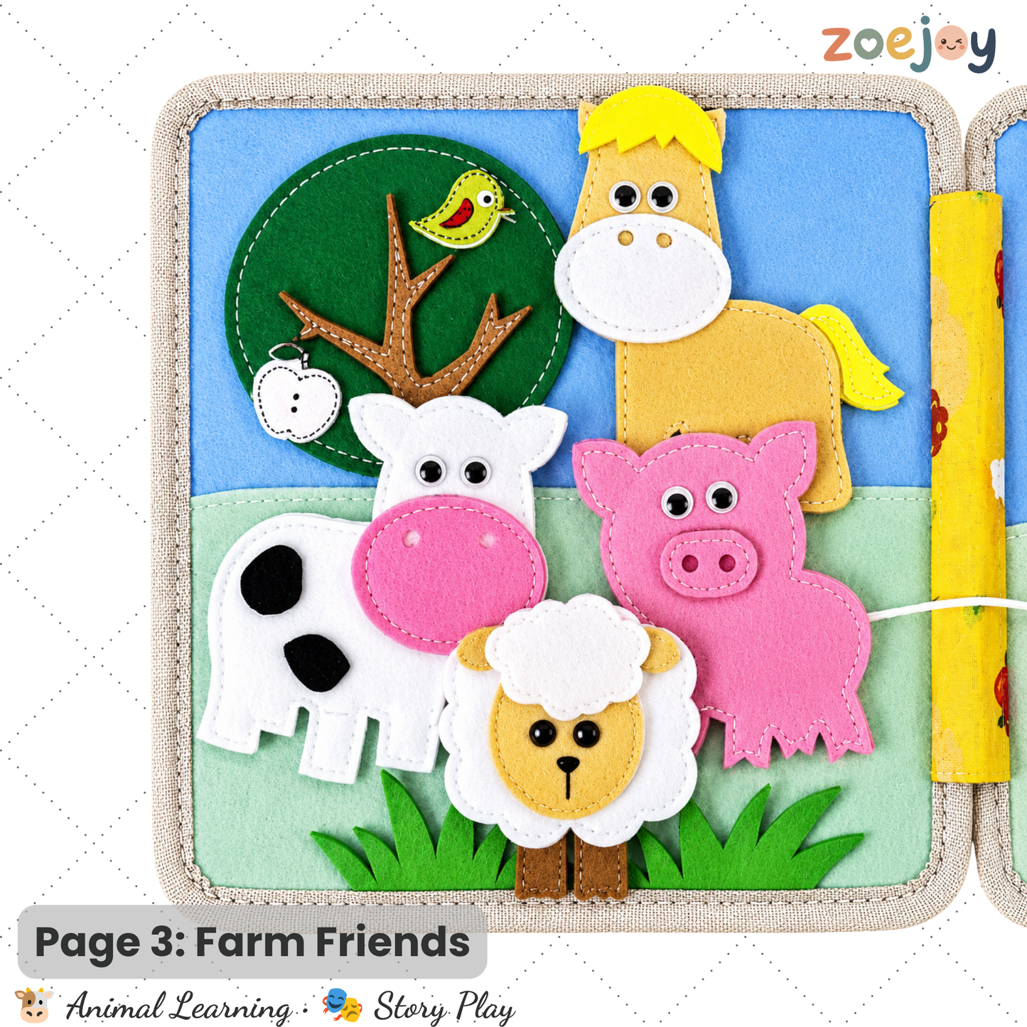 ZoeJoy™ Plum Blossom Elk Felt Book – Montessori Busy Book